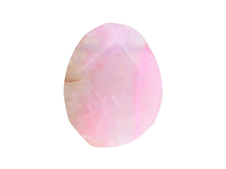 Agat / kropla nieregularna / fasetowana / 34x26x10mm / różowy / 1szt