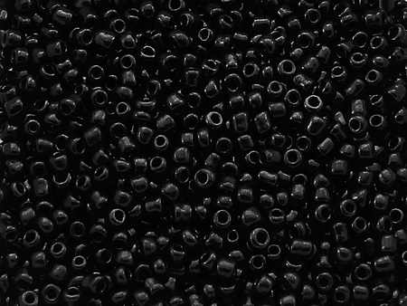 Koraliki szklane drobne, opaque lusterd / black / 2,3mm / otwór round / 20g