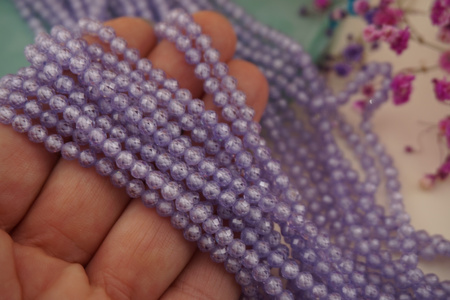 Cyrkonia fioletowa / kula fasetowana / 4mm / sznur / około 90szt