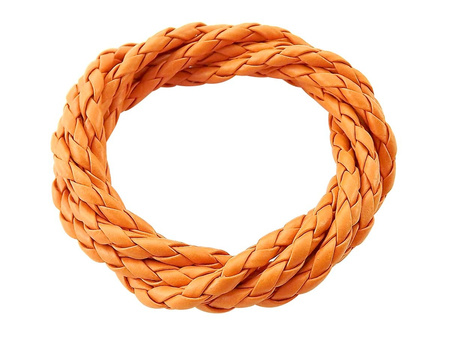 Rzemień ekologiczny, pleciony, okrągły / pomarańczowy / 4mm / 1m