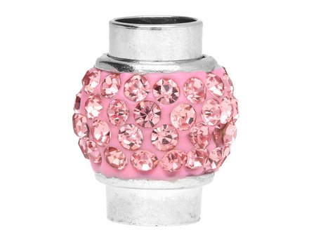 Discoteque™ / zapięcie magnetyczne / 17x13x13mm / srebrny, Rose / otwór 6mm / 1szt