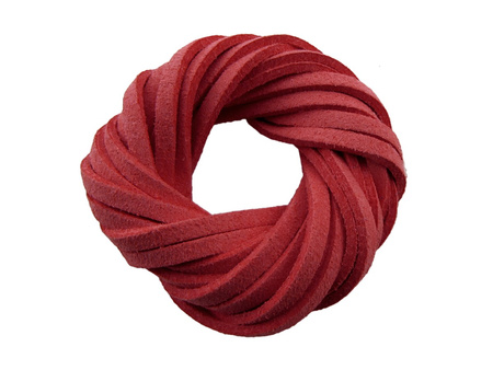 soEasy™ / rzemień zamszowy, płaski / 3x1.5mm / karminowy / 95cm / 4szt