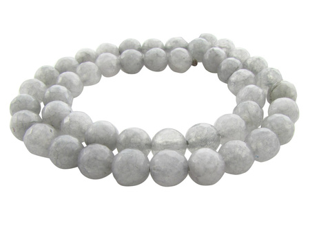 Agat, kula fasetowana 5-6mm / szary, popielaty / otwór 1.4mm / 60szt / 1 sznur