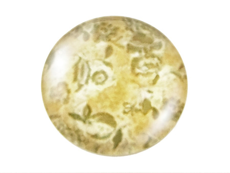 Kaboszony szklane z grafiką, K12 PT1095 / żółto-zielony / 12mm / 4szt