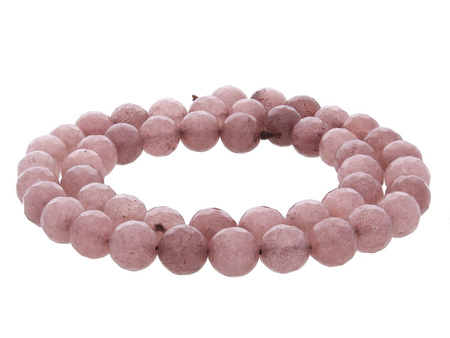 Agat / kula fasetowana / 8mm / mleczny truskawkowy / 45szt