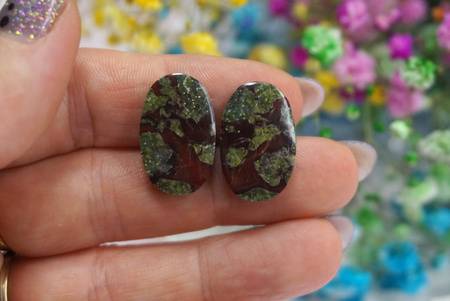 Jaspis smoczy / kaboszony para / klasa AAA / 22x14x5mm / 2szt