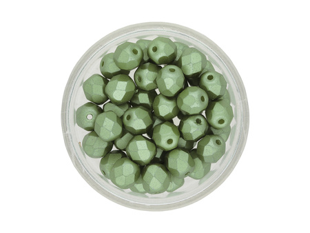 Firepolish™ / 6mm / Alabaster / Pastel Olivine / 40szt