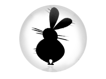 Kaboszon szklany z grafiką K20 PT1478 / czarno-biały / 20mm / 2szt