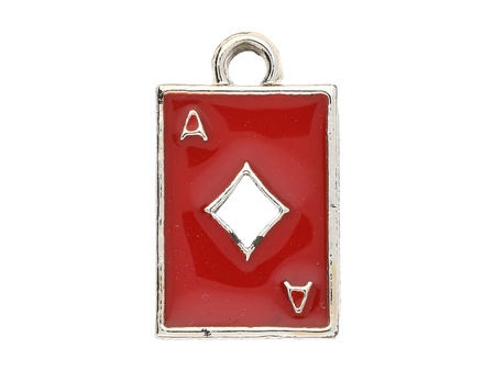 As karo SweetCharm™/ zawieszka charms z wadą / 18x11x1.5mm / KC Gold, czerwony / 1szt