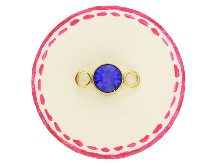 Łącznik z cyrkonią / stal chirurgiczna / 6x12x4mm / złoty, dark blue / 1szt