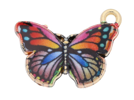 Motyl SweetCharm™ / zawieszka charms / 15x20x2mm / KC Gold, multikolor / 2szt