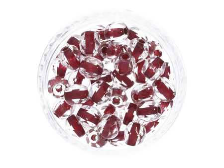 Firepolish™ / 4mm / Crystal / Burgundy Lined / 40szt