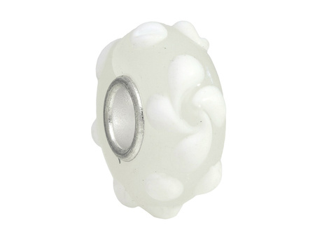 Venice™ / oponka / przekładka / szkło weneckie / 8x14mm / kolor ecru, biały / otwór 5mm / 1szt