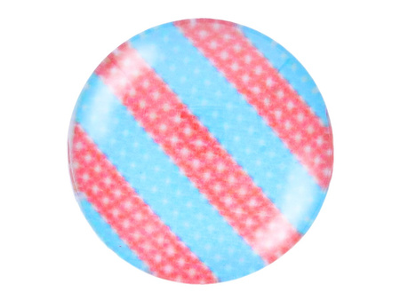 Kaboszon szklany z grafiką K25 PT1375 / różowo-niebieski / 25mm / 2szt