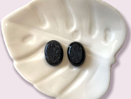 Onyks druzy / kaboszony para / klasa AAA / 20x15x6mm / 2szt