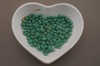 SuperDuo™ / 2.5x5mm / Turquoise - Star Dust / 10g