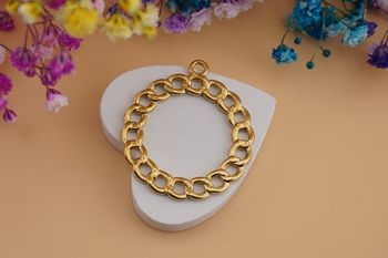 Koło ozdobne / zawieszka ze stali chirurgicznej / 36x14mm / złoty / 1szt