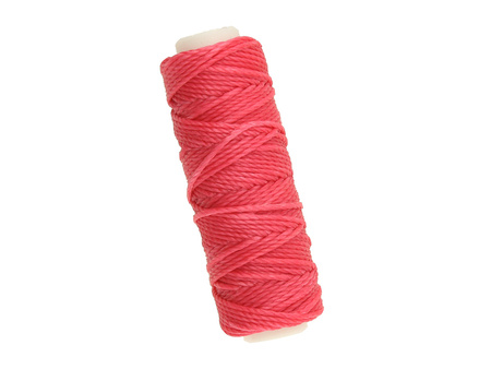 Sznurek do makramy woskowany / poliester / 0.8mm / różowy / szpulka 15m