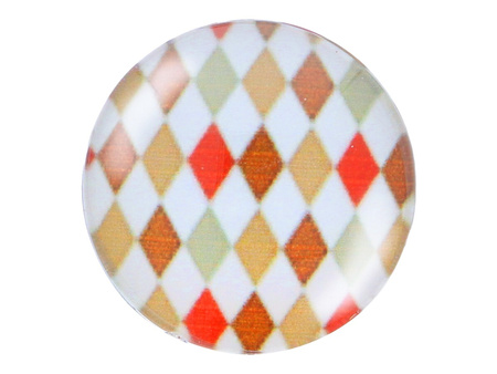 Kaboszon szklany z grafiką K14 PT1416 / multikolor / 14mm / 4szt