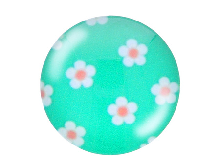 Kaboszon szklany z grafiką K12 PT1391 / zielony / 12mm / 4szt