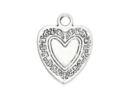 Serce / zawieszka charms / 20x16x1mm / srebrny / 4szt