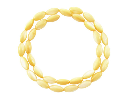 Masa perłowa oliwka 7x4mm / pastelowy żółty / otwór 0.8mm / 52szt