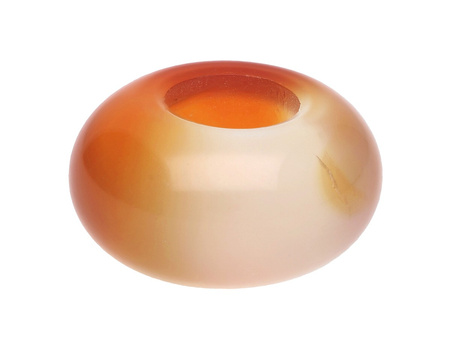 Agat brazylijski / oponka / 8x14x14mm / kreomowo-pomarańczowy / 1szt