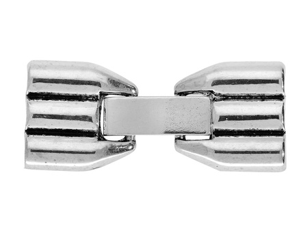 Zapięcie ozdobne zapinane na klips / 3 otwory / 32.5x13.5x4.5mm / kolor srerbny / otwór 3mm / 1szt