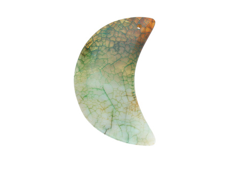 Agat / zawieszka / księżyc / 52x29x6.5mm / zielono-brązowy / 1szt