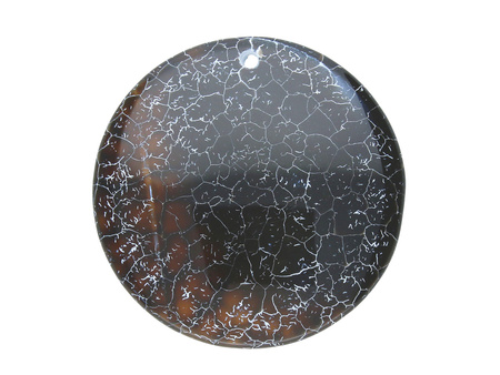 Agat / zawieszka / koło / 42x42x7mm / czarno-biały / 1szt