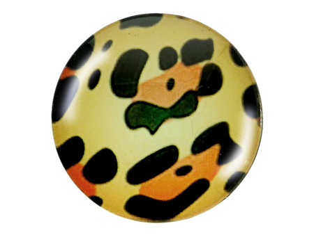 Kaboszony szklane z grafiką, K14 PT1146 / brązowo-pomarańczowy / 14mm / 4szt