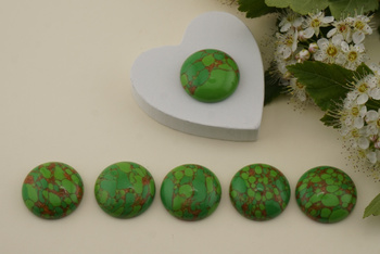 Kaboszon syntetyczny / jaspis / koło / 20mm / 1szt