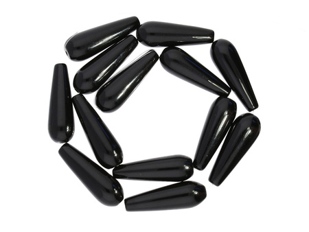 Onyks / kropla / 30x11mm / czarny / 13szt