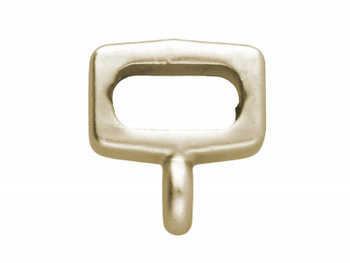 Kostka / krawatka / 3x10x8.5mm / satynowy złoty / otwór 6x3mm / uchwyt 1.5mm / 4szt