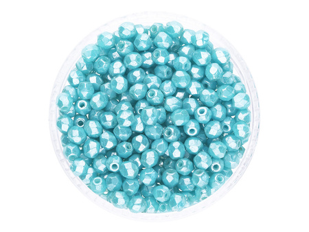 Firepolish™ / 3mm / Luster Coral / Sky Blue / 40szt