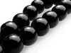 Koraliki szklane, kulka 6mm - kolor czarny - sznur - 55szt.