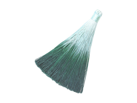 Chwost z nici wiskozowych / ombre / z szerokim oplotem / 100mm / główka 10mm / ciemny zielony / 1szt