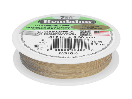 Beadalon™ / linka jubilerska / 0.30mm / Gold / 9.2m