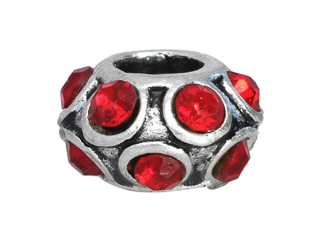 Oponka Glamm™ / przekładka / 12 cyrkonii / 6x11x11mm / kolor srebrny / otwór 5mm / 1szt