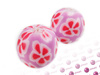 Koraliki fimo, różowo-czerwone / kula / 14mm / otwor 1,5mm / 4szt