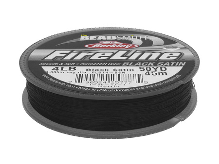 BEADSMITH™ / nić FireLine / polietylen / grubość 0.12mm / Black Satin / 45m