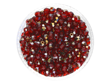 Firepolish™ / 3mm / Bronze Iris / Siam Ruby / 40szt