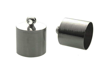 Końcówki okrągłe z miedzi / kolor czarny / 13x15mm / otwór wewnętrzny 12mm / 2szt