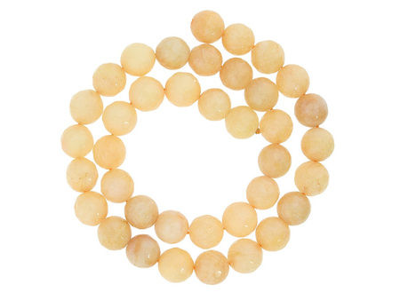 Agat / kula fasetowana / 10mm /  jasnobrzoskwiniowy / 35szt
