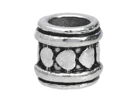 Serca / oponka / przekładka / 8x8x8mm / kolor srebrny / otwór 5mm / 4szt