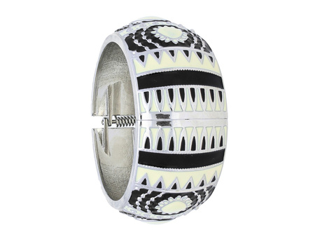 Bransoletka mankietowa / 3.2x7.7x7.7cm / czarno-kremowy / 1szt