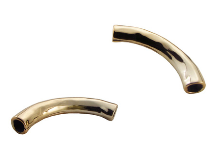 Przekładka metalowa, tunel wygięty / kolor złoty, KC Gold / 55x9mm / otwór 6,5mm