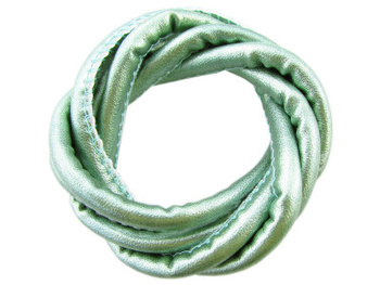 Rzemień ekologiczny, szyty, metaliczny / miętowy / wymiary 5x7mm / 1m