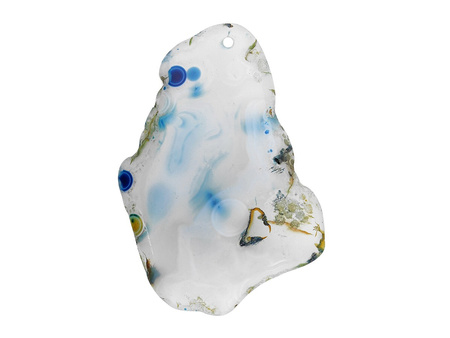 Agat / zawieszka / nieregularny / 66x42x6mm / biały / 1szt