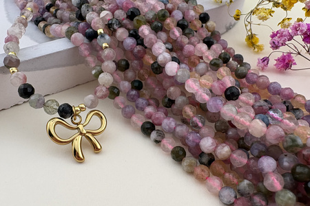 Kokardka / zawieszka / stal chirurgiczna / 14x16mm / złoty / 1szt